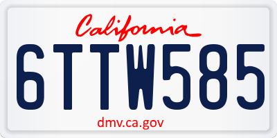CA license plate 6TTW585