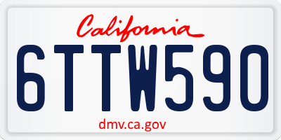 CA license plate 6TTW590