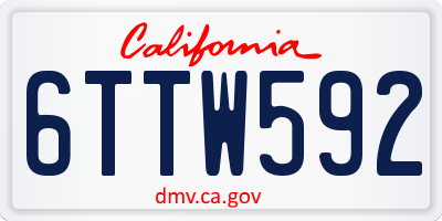 CA license plate 6TTW592