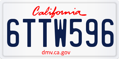 CA license plate 6TTW596