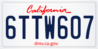 CA license plate 6TTW607