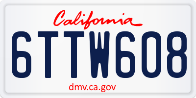 CA license plate 6TTW608