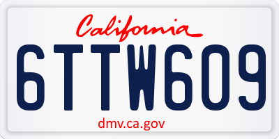 CA license plate 6TTW609