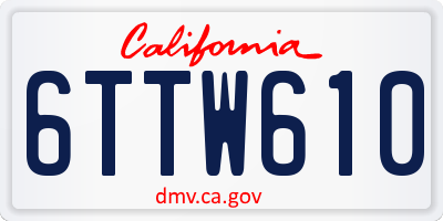 CA license plate 6TTW610
