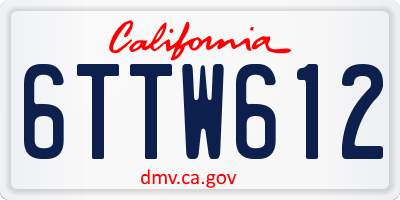 CA license plate 6TTW612