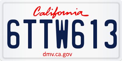 CA license plate 6TTW613