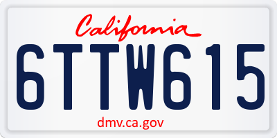 CA license plate 6TTW615