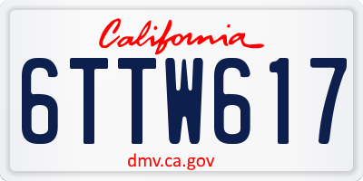 CA license plate 6TTW617
