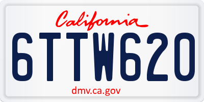CA license plate 6TTW620
