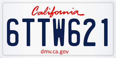 CA license plate 6TTW621