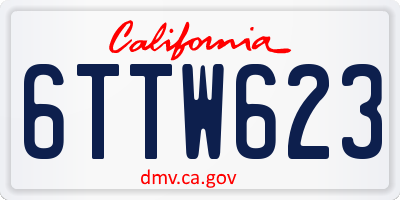 CA license plate 6TTW623