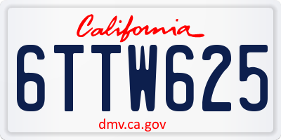 CA license plate 6TTW625