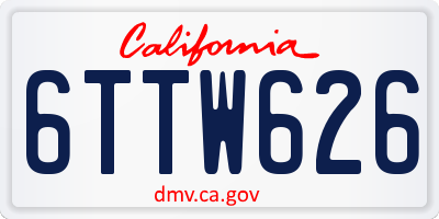 CA license plate 6TTW626