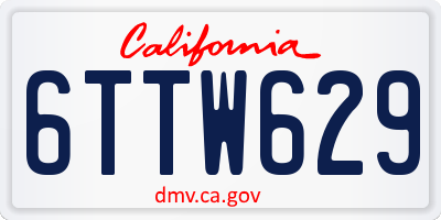 CA license plate 6TTW629