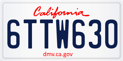 CA license plate 6TTW630
