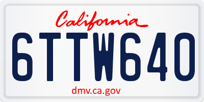 CA license plate 6TTW640