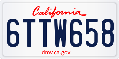 CA license plate 6TTW658