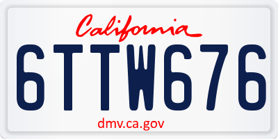 CA license plate 6TTW676