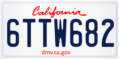CA license plate 6TTW682