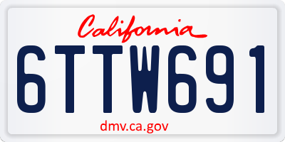 CA license plate 6TTW691