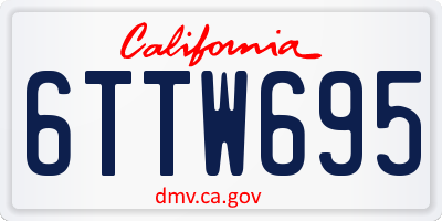 CA license plate 6TTW695
