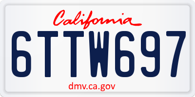CA license plate 6TTW697