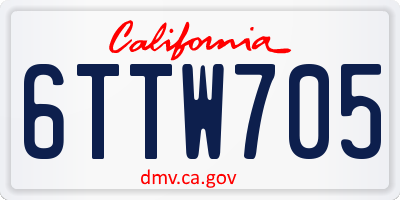 CA license plate 6TTW705