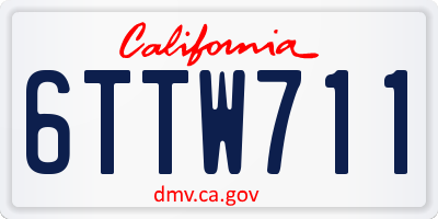CA license plate 6TTW711
