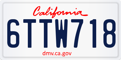 CA license plate 6TTW718