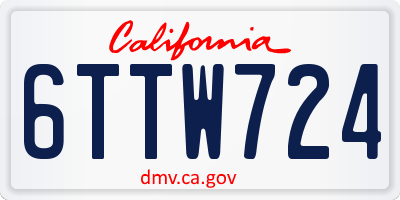 CA license plate 6TTW724