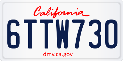 CA license plate 6TTW730
