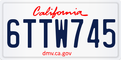 CA license plate 6TTW745