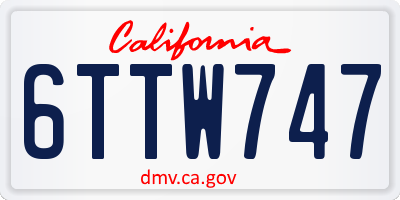 CA license plate 6TTW747