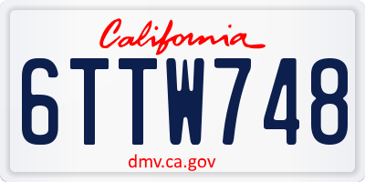 CA license plate 6TTW748