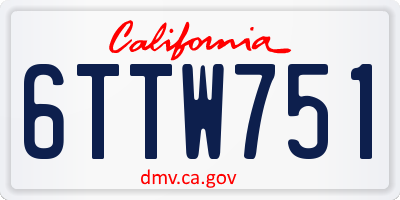 CA license plate 6TTW751