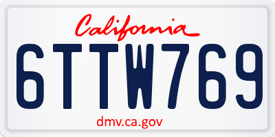 CA license plate 6TTW769