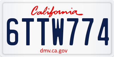 CA license plate 6TTW774