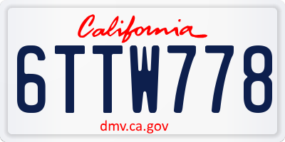CA license plate 6TTW778