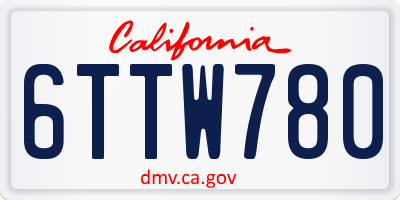 CA license plate 6TTW780