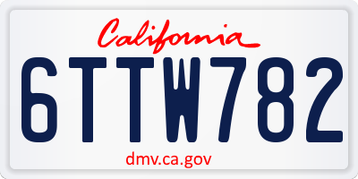 CA license plate 6TTW782