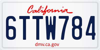 CA license plate 6TTW784