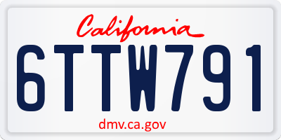 CA license plate 6TTW791