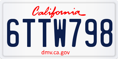 CA license plate 6TTW798