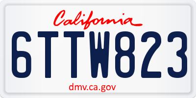 CA license plate 6TTW823