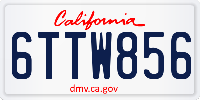 CA license plate 6TTW856