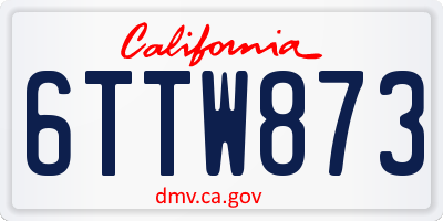 CA license plate 6TTW873