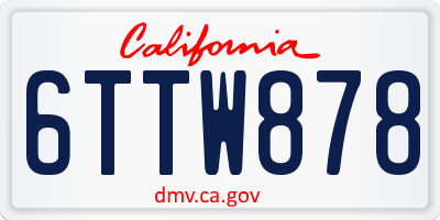 CA license plate 6TTW878