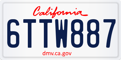 CA license plate 6TTW887