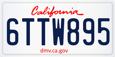 CA license plate 6TTW895