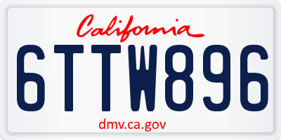 CA license plate 6TTW896